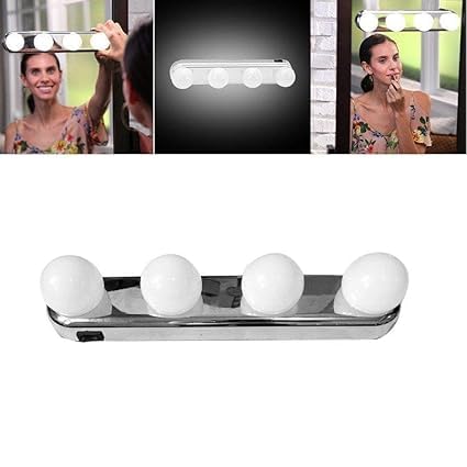 MotiBa Studio Glow Vanity Make-up Natural Light for Makeup Dressing Table with LED Bulbs and Powerful Suction Cups-Plastic 4