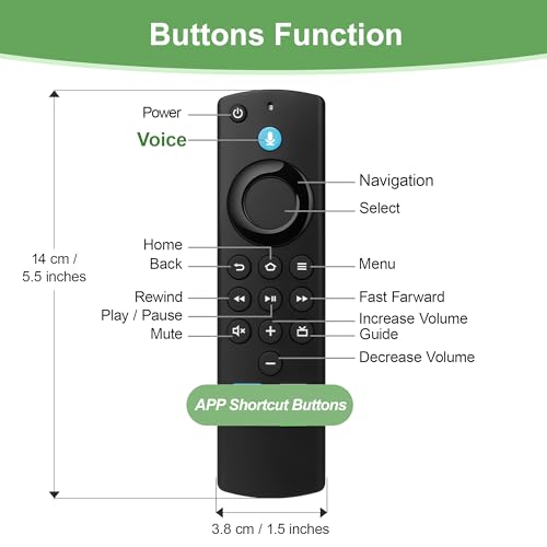 Image of Replacement Voice Remote for Fire Stick 4K (1st /2nd Gen /Max /Plus /Select), Stick (2nd /3rd Gen /Lite /HD), TV Cube (1st /2nd /3rd Gen), Smart TV 3rd Gen, Fire Insignia /TCL /Pioneer Smart TVs