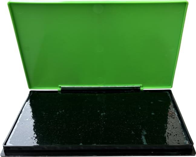 Big Size Stamp Pad Color Green Ink Stamp Pad for Stamping Purpose Size 15.7 cm x 9.6 cm (Pack of 1)