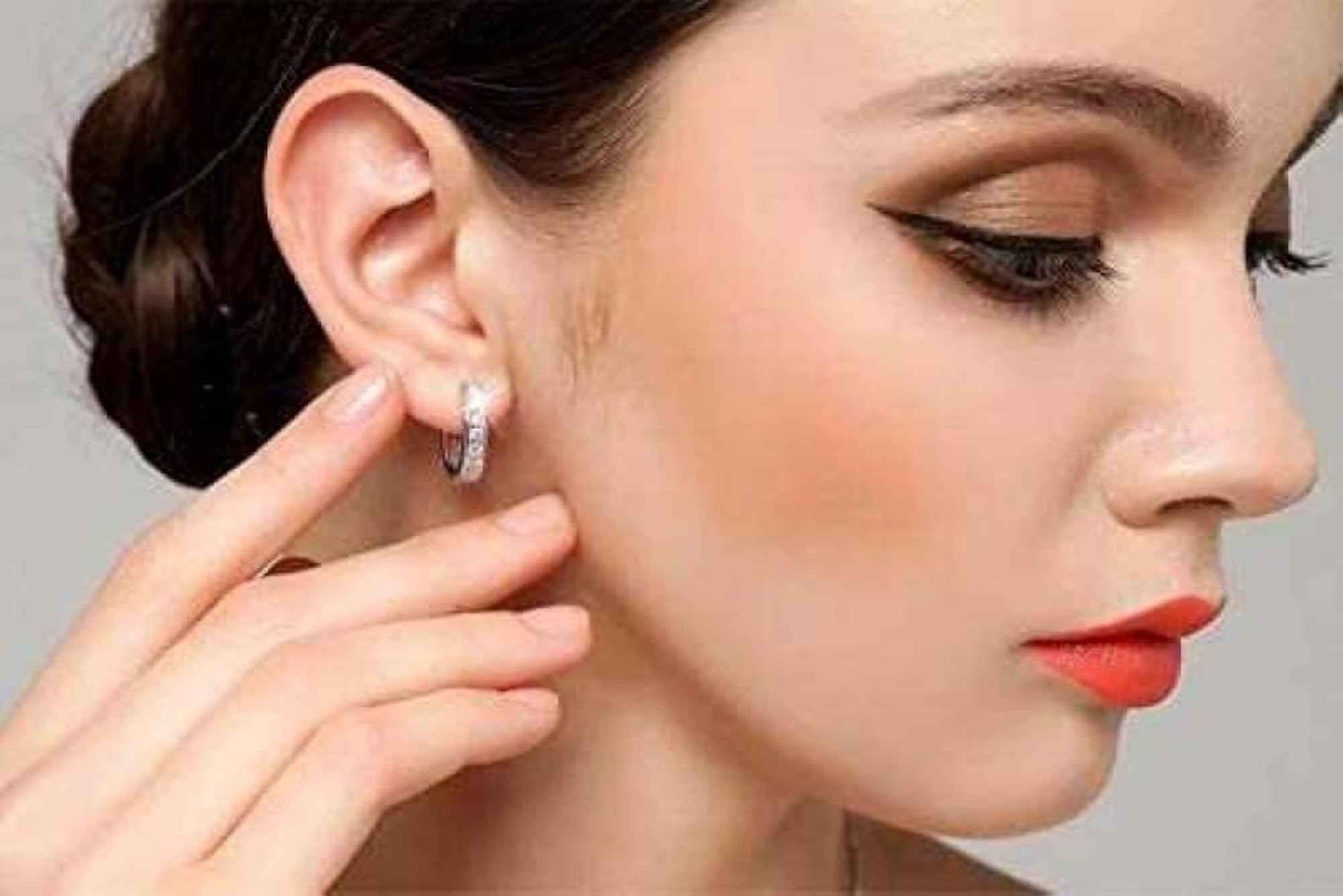 Zircon Studded Hoop Earrings, Ladies Earring, For Her