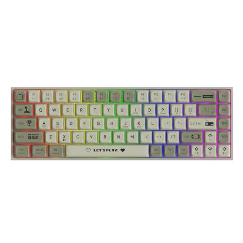 Image of AJAZZ AK680 65% Mechanical Gaming Keyboard, 3 Pin Outemu Hot-swappable switches, RGB Backlit, Gasket Mount, ABS Keycaps, Wired (Gray (Red Switch))