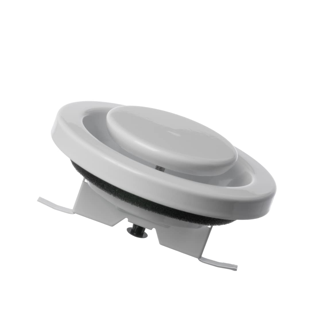 Ø 100mm Diffusore di Aspirazione - Valvola a Disco Regolabile - Griglia di Ventilazione Rotonda in Acciaio - Bianco