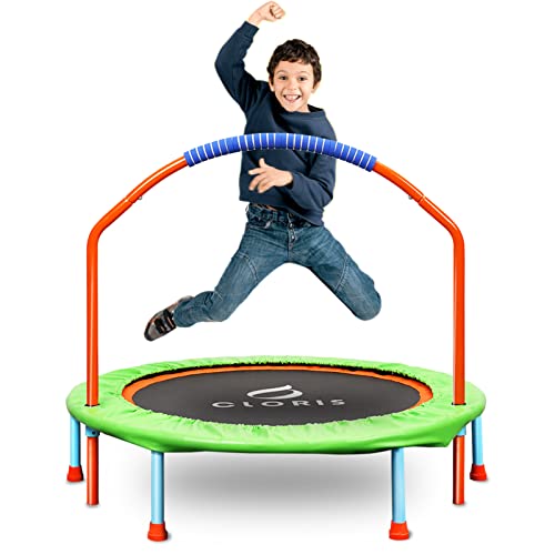 CLORIS 38in/48in Folding Trampoline - Max Load 220lbs / 450lbs Trampoline Rebounder Trampoline with Adjustable Foam Handle, with safty Padded Cover Best Gift (38'' Green) by CLORIS - Used condition - Image 8