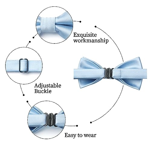 Image of HISDERN Bow Ties for Boys Pre Tied Toddler Bow Tie Adjustable Kids Bowties Clip On Fun Patterned Bowties for Wedding Party