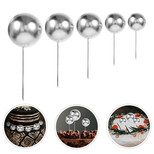 108 Bolas de Plata para Decoración de Pasteles Inserciones de Espuma 8