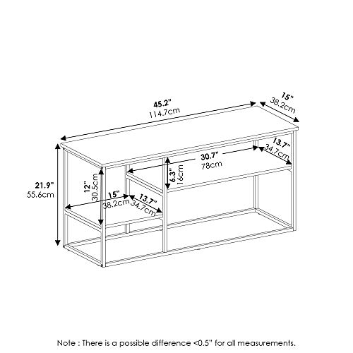 Image of Furinno Moretti Modern Lifestyle TV Stand, French Oak Grey