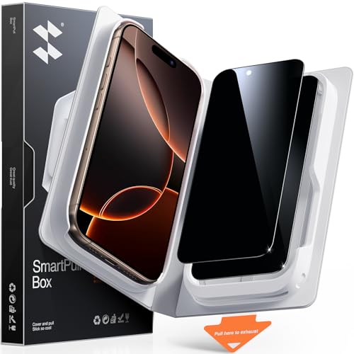 Image of SMARTDEVIL 2 Pack Privacy Screen Protector for iPhone 16 Pro Max, Anti-Spy | Military-Grade Shatterproof Protection, Tempered Glass Film , 9H Hardness, Fast & Easy Installation, Case Friendly Design