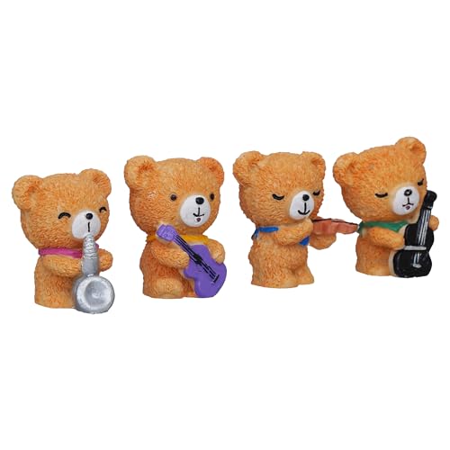 eCraftIndia Valentine Gift for Girlfriend Boyfriend| Set of 4 Cute Teddy Bears Playing Musical Instruments Decorative Showpieces| Valentine Day Gift for Husband Wife Her Him| Valentine Decoration Item 7 41t4BwalUHL