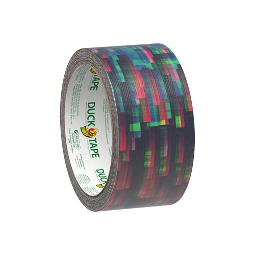 Image of Duck Brand Duct Tape Colors and Patterns, 1.88 Inches x 10 Yards, Digital Glitch Duct Tape Pattern, 6 Rolls