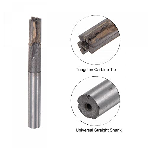 Image of uxcell Square Nose End Mill, 8mm Cutting Dia Tungsten Carbide Tip 3 Straight Flutes Milling Cutter with 8mm Straight Shank