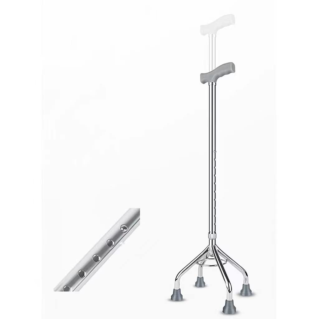 COOLBABY elderly crutches crutches crutches for the elderly with adjustable height of four feet, non slip and stable, telescopic walking aid silver, SSZ-GZ01