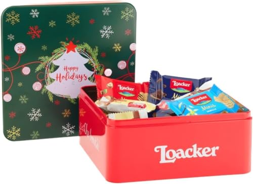 Loacker - Latta Best of Moments Happy Holidays - Confezione Assortita - 100% Nocciole Italiane in un Mix di Bontà a Base di wafer al Cioccolato - Idea Regalo Natale - Confezione da 307,5g