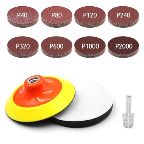 Zqlflfrm ZQL-189 5Inch Hook And Loop Backing Pad With 80 Sanding Discs - Angle Grinder Attachments cover