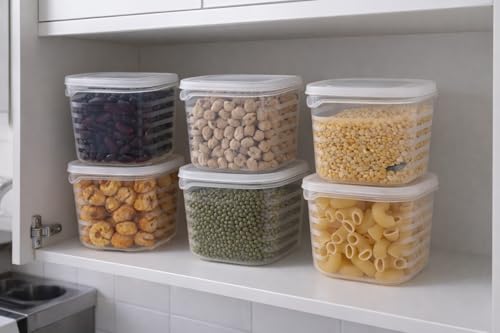 Image of HomeWiz Fridge Storage Containers 3500ml 6-Grid | Air Tight Storage Container Set | Fridge Organiser Storage Boxes | Food Grade BPA-Free Plastic Containers|Stackable & Transparent|Removable Mini Boxes