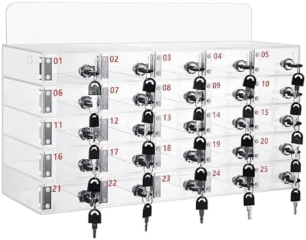 Transparent Mobile Phone Locker Box with Lock - Secure Storage for Classroom, Office, Gym & Exam - Organized, Safe & Convenient Solution for Device Protection