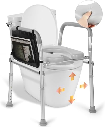 Image of iDream Raised Toilet Seat with Handles - Padded, Adjustable Height & Width, Heavy Duty 160kg Support, Fits All Toilets, Ideal for Seniors, Bariatric, Handicap, and Post-Surgery Use