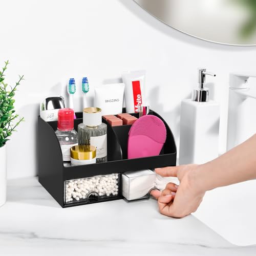 Bathroom Counter Sink Vanity Organizer Countertop with Drawers, Black by VITVITI - Used condition - Image 2
