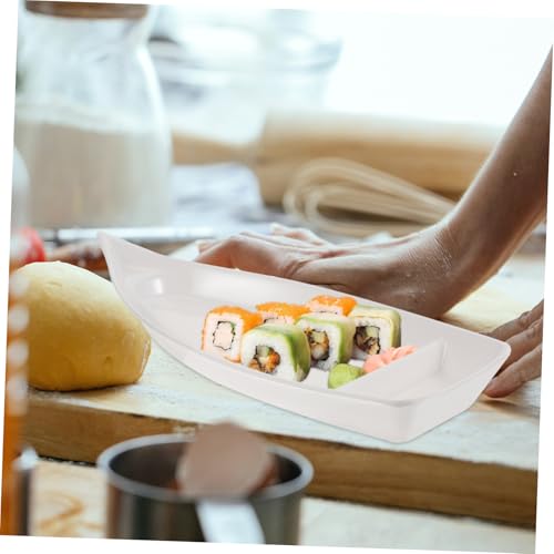 Bandeja para sushi melamina forma barco estilo japonés miniatura 4