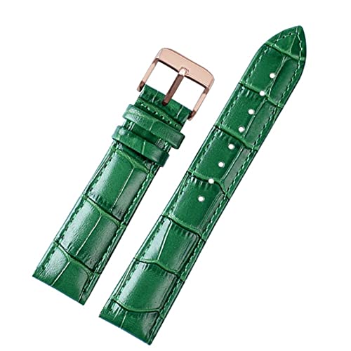 Bracelet en cuir de vachette souple 18mm 20mm 22mm pour montre homme vert