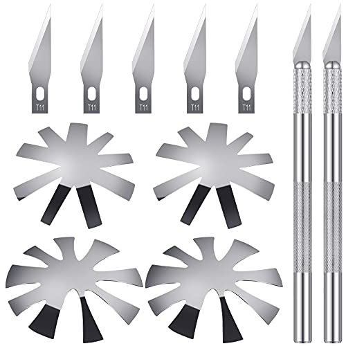 11 Pieces Tool Kit Nail Cutter French Nails Sets Include Nail Art Manicure Edge Trimmer Stainless Steel Easy French Smile Line Gel Cutter Tool Exacto Precision Cutter Utility for DIY Nail Art