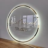Business Neon Lights Mirror Logo Sign Acrylic Custom Logo Decoration Office Door Sign Wall Sign 3D C