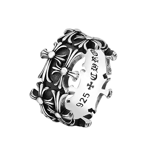 Fleage Cross Titanium Steel Ring, Premium Titanium Steel, Personalized Vintage, Trendy Hip Hop Ring (Size 7) #TOP1