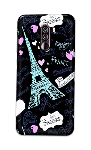 Image of PRINTFIDAA Lovers Famous Place Eiffel Tower in Paris Printed Designer Hard Back Case Cover for Xiaomi Poco F1, Xiaomi Pocophone F1 -(SS) MVN1003
