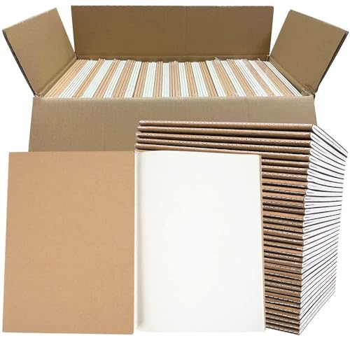 LIONSOUL 90 Pack A5 Blank Kraft Notebooks Bulk