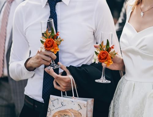 Fleurs artificielles de table orange brûlé, le coffret idéal pour anniversaire