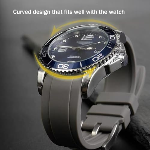 Image of Bands for MoonSwatch Watch,Curved end No Gap,Premium Silicone Rubber Watch Strap for Omega X Swatch Moonswatch Speedmaster /Rolex /SEIKO 20mm 22mm Watch Strap Replacement Band for Men Women