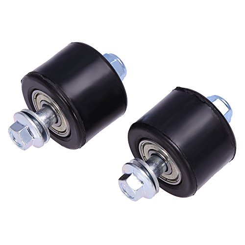 Image of Saihisday Black Lower Chain Roller Guide Set Replacement for Yamaha YFZ 350 Banshee 1987-2006 Inner Diameter 8mm /0.31in Outside Diameter 35mm /1.37inch (Pack of 4)