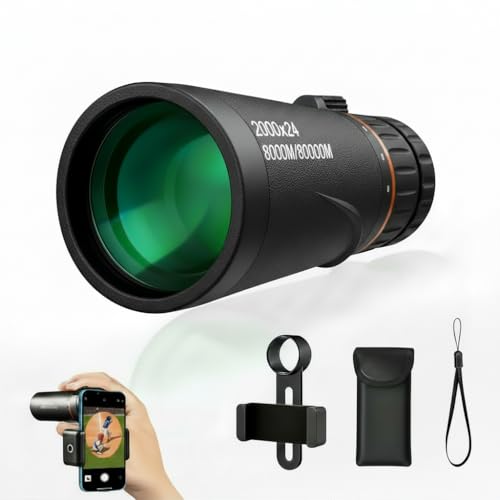 Monoculars for Adults High Power Monocular Telescope BAK4 Prism and FMC Lenses Waterproof Portable Phone Telescope for Bird Watching Traveling Hunting Camping Theatre Phone Photography