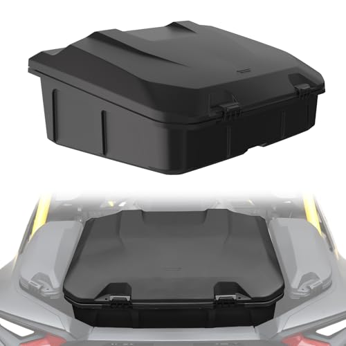 XATVXUTV 96L UTV Cargo Storage Box for Can-Am Maverick R, Large Poly Waterproof Rear Bed Storage Bin Tool Box for for Can Am Maverick R MAX X RS 2024+ Accessories, Replace #715007182