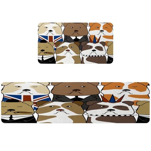 Tapete de cocina con estampado bulldog de alta definición y acabados resistentes 2