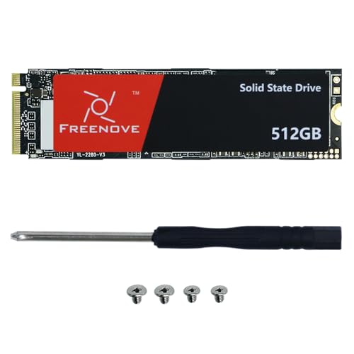 Freenove 512GB M.2 NVMe SSD for Raspberry Pi 5 M.2 HAT Adapter NAS Kit, Solid State Drive, Size 2280, PCIe 2.0/3.0, Tested Speed 800 MB/s