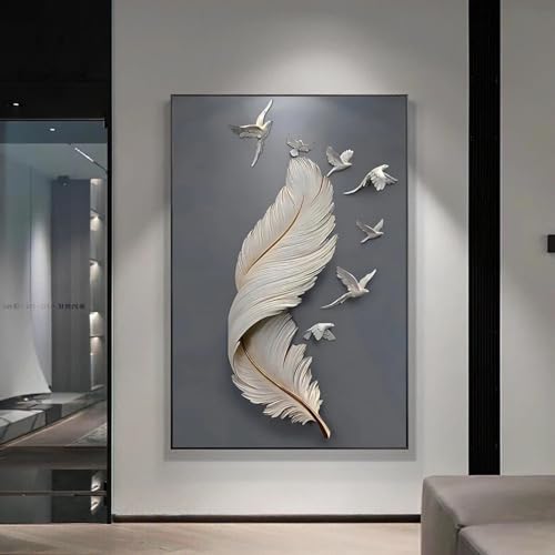 Impression abstraite pigeon 3D KEBIA tableau minimaliste 60x80