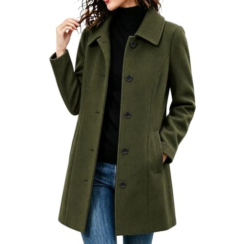 Trench Coat Women Lapel Single Breasted Mid Length Jacket Fall Winter - image 1