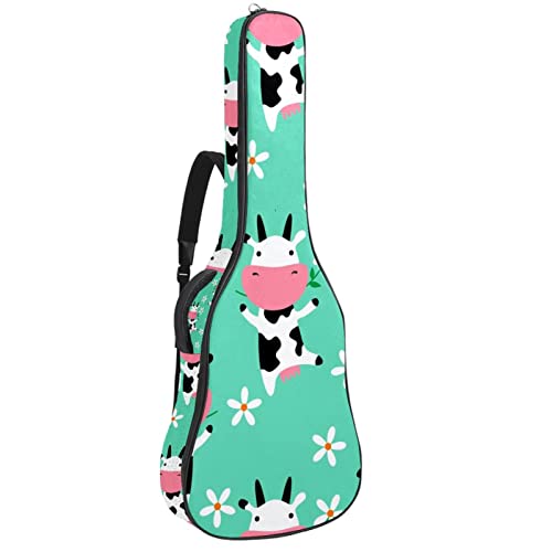 Sac à dos guitare acoustique étanche 42.9" avec motif vache originale et organiseur