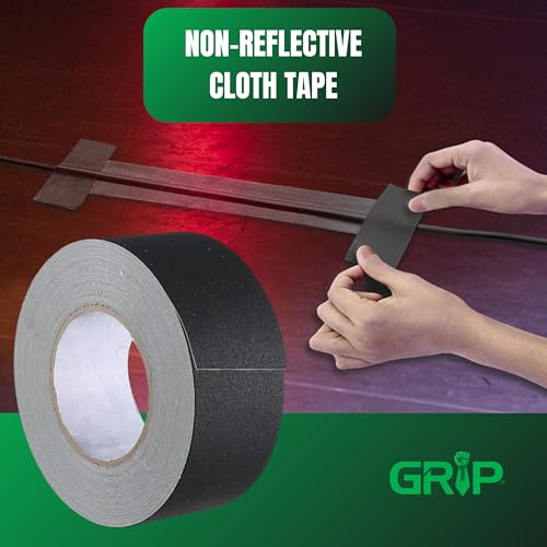 Image of GRIP Premium Grade Non-Reflective Gaffer Tape | Heavy Duty, Matte Black, Residue-Free, Ideal for Photography, Stage, Film, Cable Management, Floors (1, Black, 2 inch x 32 Yards)