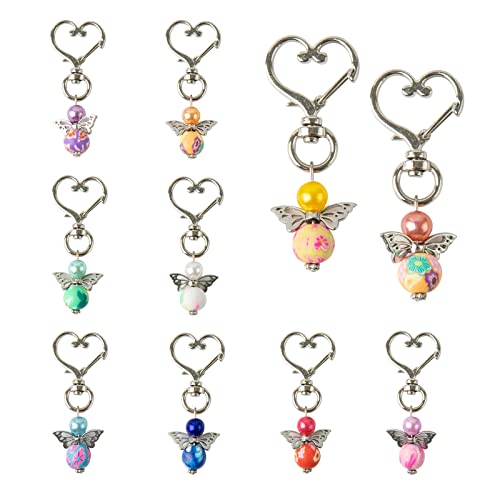 ▶ Nome prodotto: Portachiavi angelo custode (design portachiavi a cuore). Colore: colori misti, colori casuali.