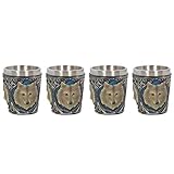 Juego de cuatro. Nemesis Now Lone Wolf - Juego de 4 vasos de chupito (8 cm), color gris