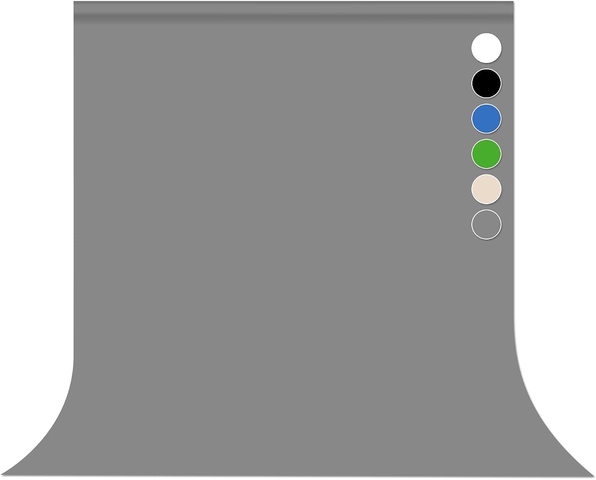 Fondo fotográfico gris para sesión de fotos Fondo de color sólido 5x7 pies | Cortina gris para fotomatón de fotografía, para retrato, vídeo, reunión, fácil de instalar, tela lavable