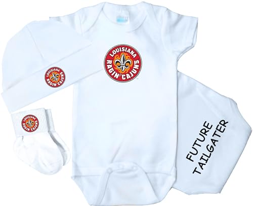 Future Tailgater Louisiana Lafayette Ragin Cajuns 3 Piece Baby Clothing Set (3-6 months)