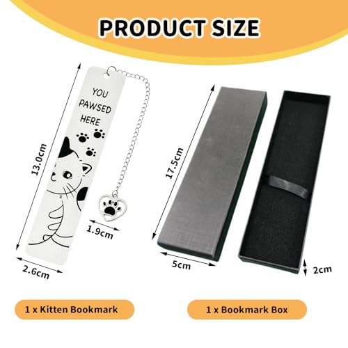 Calkkrer Cute Cats Metal Bookmark for Book Lovers Personalised Bookmark Gifts, Funny Bookmark, Gift Ideas for Cat Lovers - Image 2