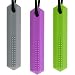 Ausbay Sensory Chew Necklace(3 Pack), Silicone Crystal Pendant Chewy Oral Sensory Motor Aids for Boys & Girls with Autism, ADHD,SPD, Anxiety-Christmas Gift(Grey, Purple, Green)
