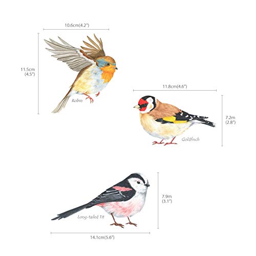 Vinilos decorativos Little Birds para pared, hojas pequeñas miniatura 6