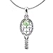 Spinningdaisy Silver Plated Tennis Racket with Smashing Green Ball Necklace