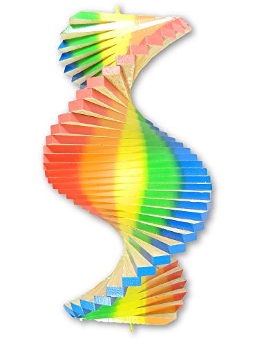 Thai Gifts Wooden Wind Spinner - Rainbow 40cm