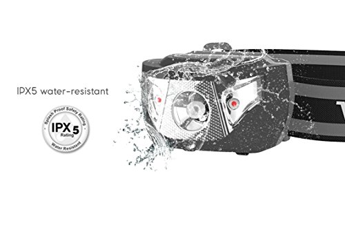 247 Viz LED Headlamp Flashlight - See The Road and Stay Safe - 5 Modes, 3 Bright White & 2 Red Lights, Lightweight & Waterproof : Running, Hiking, Camping, Dog Walking & Night Safety for Kids (Black) - Thumbnail 3