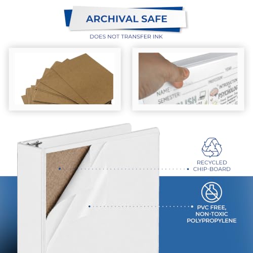 Image of Samsill Durable 2 inch 3 Ring Binder, D Ring Binder, 100% Recycled Chipboard, White, 12 Pack